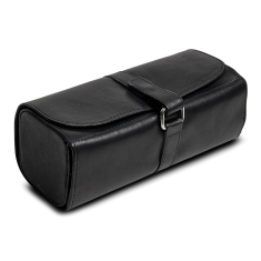 Black Leather Travel Jewelry Roll 1