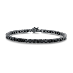 Black Spinel Tennis Bracelet in Black Rhodium-Plated Sterling Silver 1