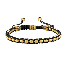Bulova Icon Yellow Gold-Tone Stainless Steel and Black Cord Bolo Bracelet 1