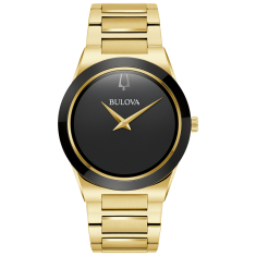 Bulova Millennia Black Dial Gold-Tone Stainless Steel Watch 41mm - 97A183 1