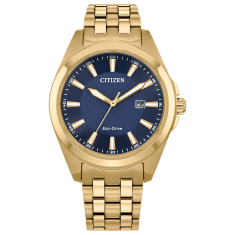 Citizen Eco-Drive Peyten Blue Dial Yellow Gold-Tone Stainless Steel Bracelet | 41mm | BM7532-54L 1