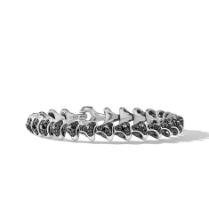 David Yurman Armory Link Bracelet in Sterling Silver with Pave Black Diamonds 1