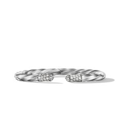 David Yurman Cable Edge Bracelet in Recycled Sterling Silver with Pave Diamonds 1