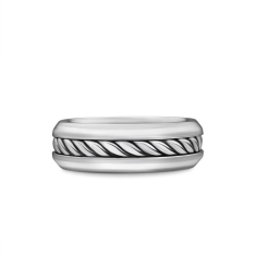 Men's David Yurman Classics Cable Inset Band in Sterling Silver, 8mm 1