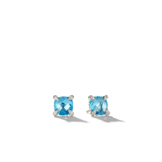 David Yurman Chatelaine Stud Earrings with Blue Topaz and Diamonds, 9mm 1