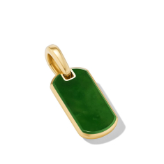 David Yurman Chevron Tag in 18K Yellow Gold with Nephrite Jade 21mm 1