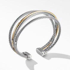 David Yurman Crossover Collection Three-Row Cuff with 18k Yellow Gold, 18mm 1