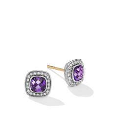 David Yurman David Yurman Petite Albion Stud Earrings with Amethyst and Pave Diamonds 1