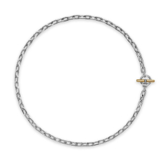 David Yurman Madison Pave Diamond Chain Necklace in Sterling Silver and 18K Yellow Gold 1