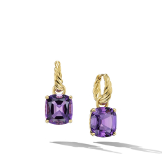 David Yurman Marbella 18K Yellow Gold with Amethyst 25mm Drop Earrings 1