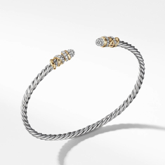 David Yurman Petite Helena Bracelet with Diamonds and 18k Yellow Gold 1