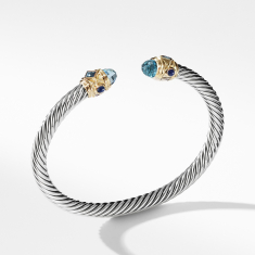 David Yurman Renaissance Bracelet with Blue Topaz, Lapis Lazuli and 14k Gold, 5mm - Medium 1