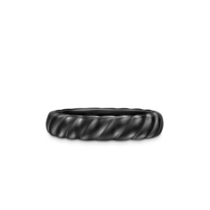 David Yurman Sculpted Cable Band Ring in Black Titanium, 5mm 1
