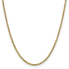 Diamond-Cut Rope 14k Yellow Gold Chain Necklace 2.5mm 1