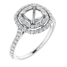 Diamond Double Halo White Gold Engagement Ring Setting 1