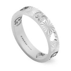 Gucci Icon Heart White Gold Ring | Size 7.25 1