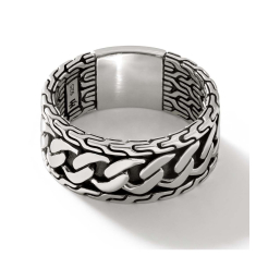 John Hardy Curb Link Sterling Silver Band Ring | 9mm 1