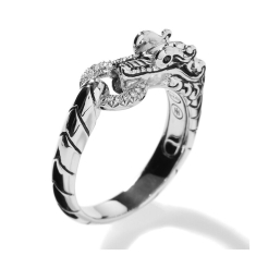 John Hardy Legends Naga 1/20ctw Diamond Sterling Silver Ring | 3.5mm 1