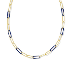 Kendra Scott Ainsley Convertible Chain Necklace in Navy Enamel, Gold-Plated 1