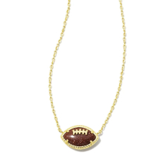 Kendra Scott Football Short Pendant Necklace in Orange Goldstone, Gold-Plated 1