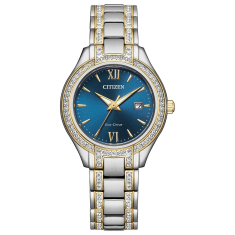 Ladies' Citizen Eco-Drive Silhouette Crystal Blue Dial Watch | 30mm | FE1234-50L 1
