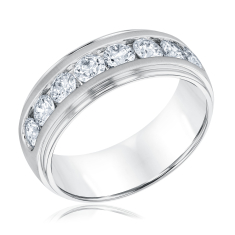 Men's 2ctw Lab Grown Diamond 14k White Gold Wedding Band 1