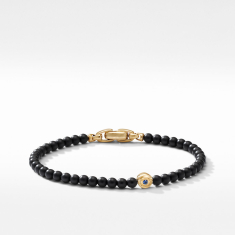 Men's David Yurman Spiritual Beads Evil Eye Bracelet with Black Onyx, Sapphires and 18K Yellow Gold 1