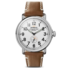 Men's Shinola The Runwell White Dial Leather Strap Watch, 41mm S0110000109 1