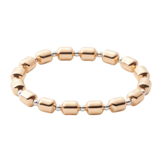 Metal Alchemist Precious Metal Gold-Filled Barrel and Sterling Silver Round Beaded Stretch Bracelet 1