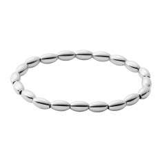 Metal Alchemist Precious Metal Sterling Silver Beaded Large Oval Stretch Bracelet 1