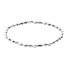 Metal Alchemist Precious Metal Sterling Silver Beaded Small Oval Stretch Bracelet 1