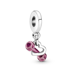 Pandora Dumbbell & Heart Dangle Charm 1