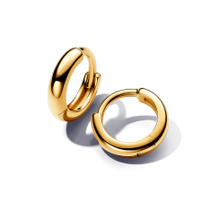 Pandora Essence Round Huggie Gold-Plated Hoop Earrings 1