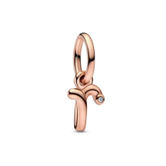 Final Sale - Pandora Letter R Script Alphabet Dangle Charm | Rose Gold-Plated 1