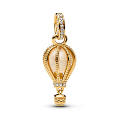 Pandora Sparkling Clear Hot Air Balloon Gold-Plated Dangle Charm 1