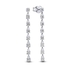 Final Sale - Pandora Sparkling Eight Stones Drop Earrings 1