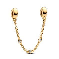 Pandora Triple Clear Stone Gold-Plated Safety Chain 1