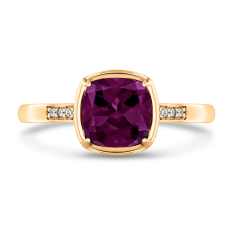 Papyrus Rhodolite Garnet and Diamond Accent Yellow Gold Ring 1