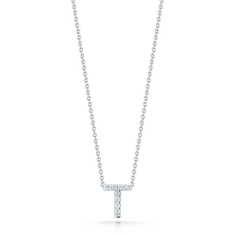 Roberto Coin Tiny Treasures Diamond Love Letter T Necklace 1/20ctw 1