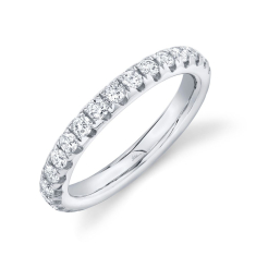 Shy Creation Round Diamond White Gold 3.1mm Eternity Band 1