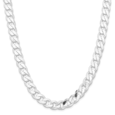 Sterling Silver 11mm Curb Chain Necklace 1