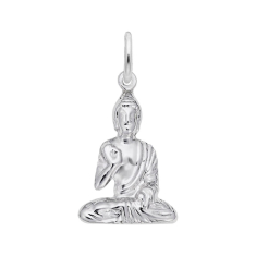 Sterling Silver Buddha Flat Back 2D Charm 1