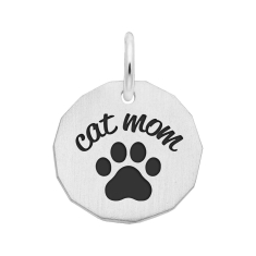 Sterling Silver Cat Mom Flat Charm 1