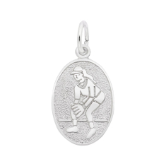 Sterling Silver Female Softball Flat Charm 1