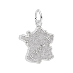 Sterling Silver France Map Flat Charm 1