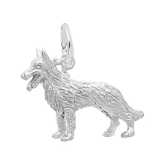 Sterling Silver German Shepherd Dog Flat Charm 1