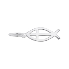 Sterling Silver Ichthus Flat Charm 1