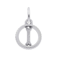 Sterling Silver Initial I Small Open Disc Flat Charm 1