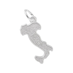 Sterling Silver Italy Map Flat Charm 1