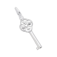 Sterling Silver Key to My Heart Flat Charm 1